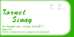 kornel simay business card